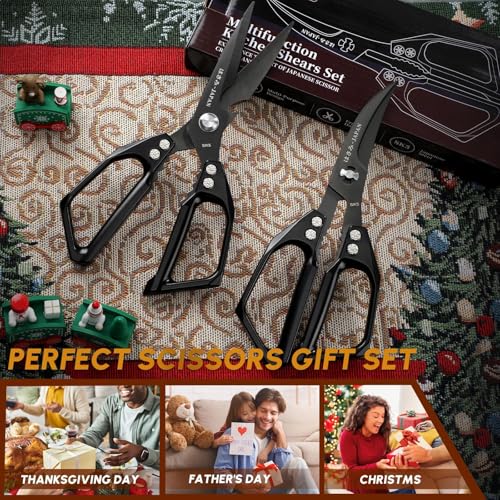 Kitchen Scissors for Food (Bright Black)
