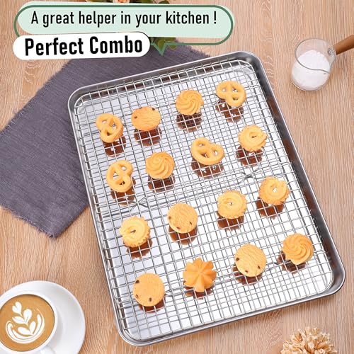 Large Baking Sheet with Wire Rack (20*14 Inch)