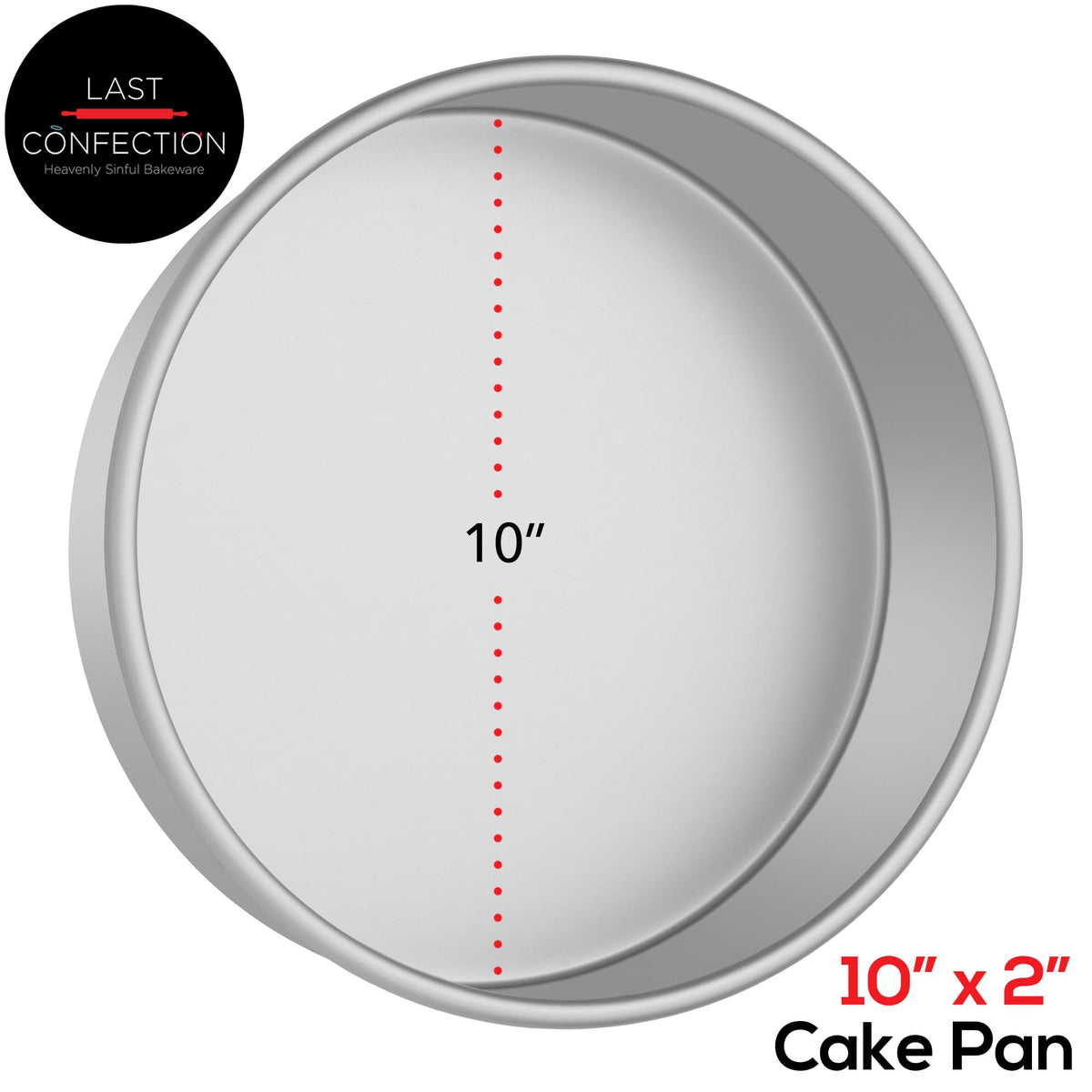 10 x 2 Inch Round Cake Pans (2 Pack - 10" x 2" Deep)