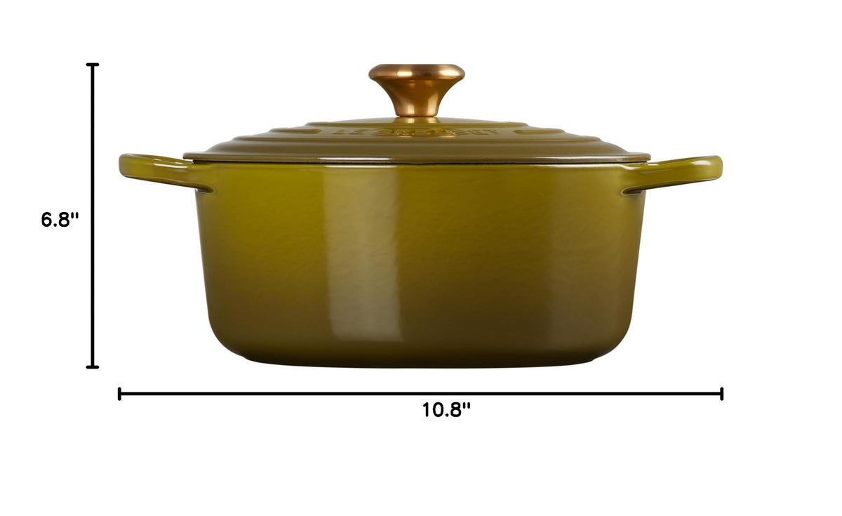 Enameled Cast Iron Round Dutch Oven (Olive / 5.5 Qt)