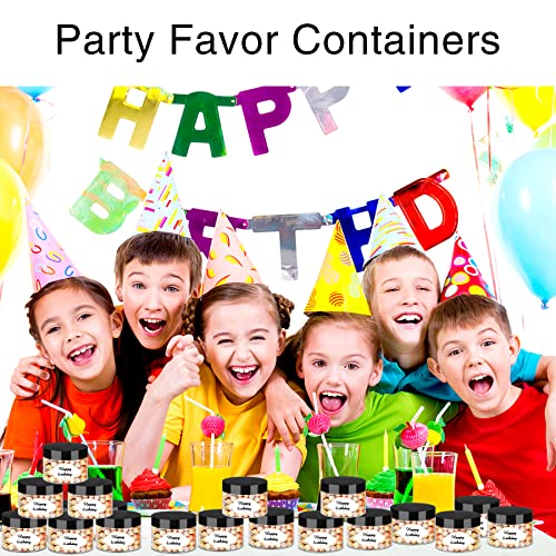 Plastic Jars with Lids 4 OZ (4OZ 72Pcs Black)