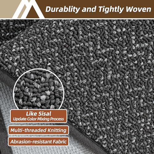 Dirt Trapper Door Mat 17"x60" Non Slip Washable Dark Grey (Dark Grey / 17" x 60")
