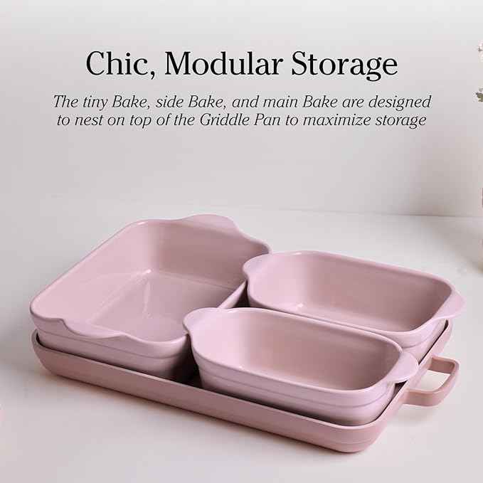 Our Place Bakeware Set | 5-Piece Ceramic Bakeware Collection with Stovetop-to-Oven Griddle Pan | PFAS-Free Non-Toxic Nonstick Pans, Oven Mat & Baking Dishes | Spice