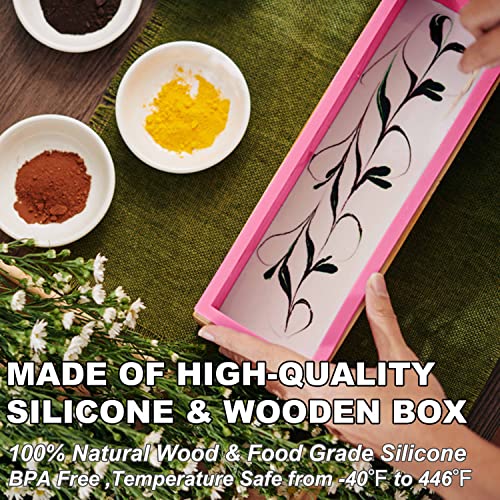 Rectangular Soap Mold Kit with Cutter (Pink+Silver - Rectangle)