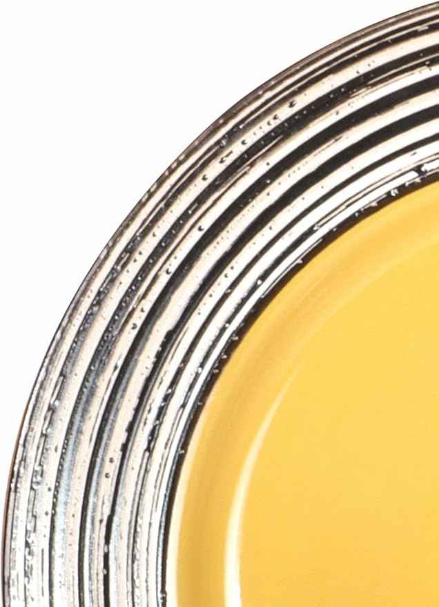 16 Piece Dinnerware Set, Ceramic Plates and Bowls Sets for 4, Microwave and Dishwasher Safe, Handcrafted Tree Bark Series Dish Set, Sunflower/Yellow