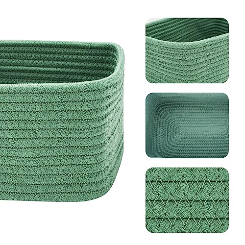 Small Storage Baskets for Organizing (4pcs-L11.5xW7.5xH4.7" / Green)