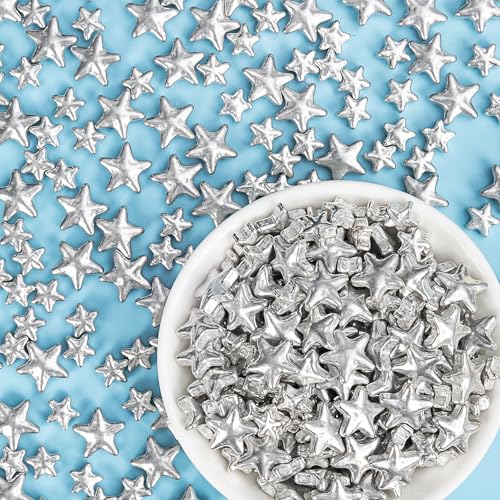 Edible Star Sprinkles (Silver Star)