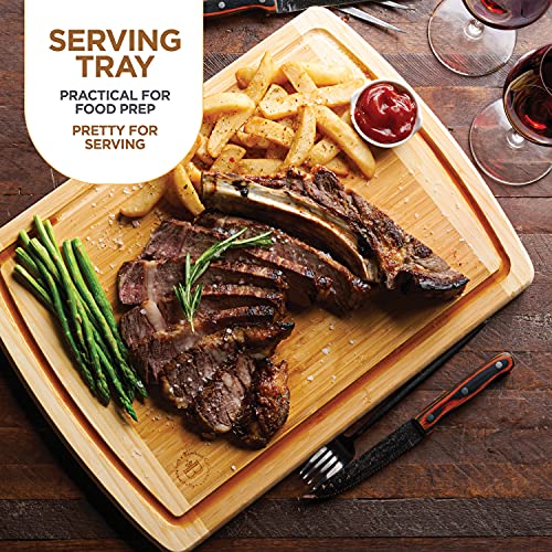 Bamboo Cutting Boards for Kitchen Set of 2 (2-Piece (Two-Tone))