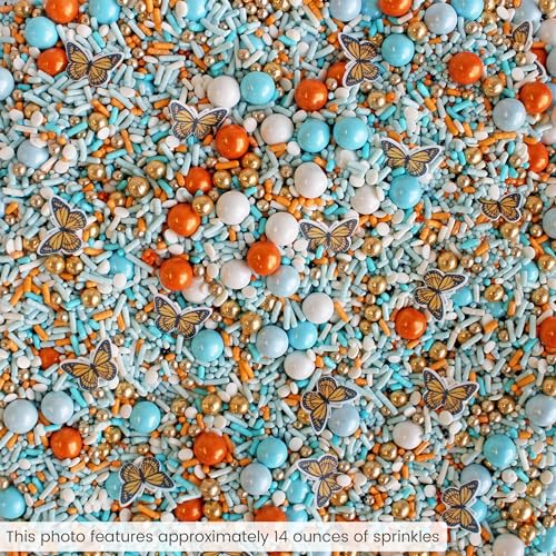 Monarch Butterfly Sprinkle Mix (Light Blue, Muted Light Blue, Orange, Black, White, Vintage Gold)
