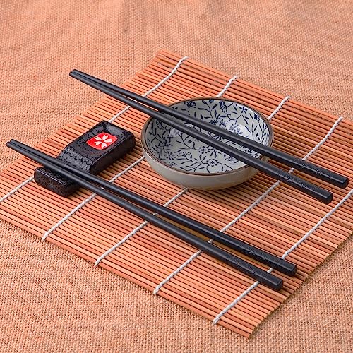 5 Pairs Premium Reusable Chopsticks (Black)