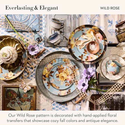 Enamel Abundant Bowl (Slate Wild Rose)