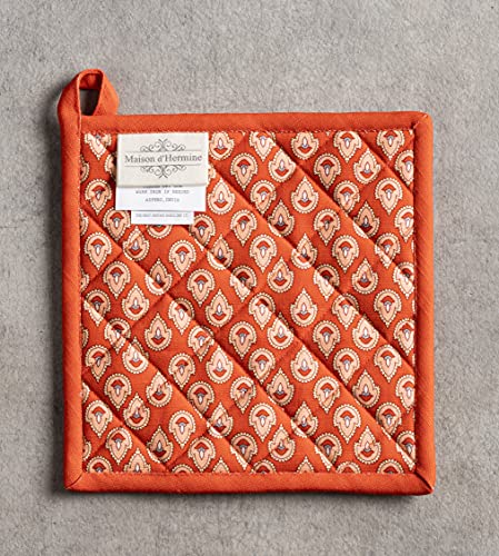 Pot Holders 100% Cotton Potholders (059 - Cachemire / 8" x 8" (Pot Holder Pack of 2))