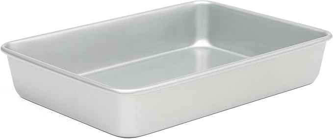 Martha Stewart Gallen 13 x 9 Inch Rectangular Nonstick Carbon Steel Cake and Baking Pan - Durable Silver Bakeware for Cakes, Brownies, and Roasting
