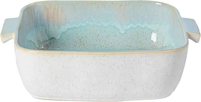 Casafina Ceramic 10.75" Square Baker - Eivissa Collection, Sea Blue | Oven & Dishwasher Safe Bakeware | Food Safe Glazing | Restaurant Quality Dinnerware