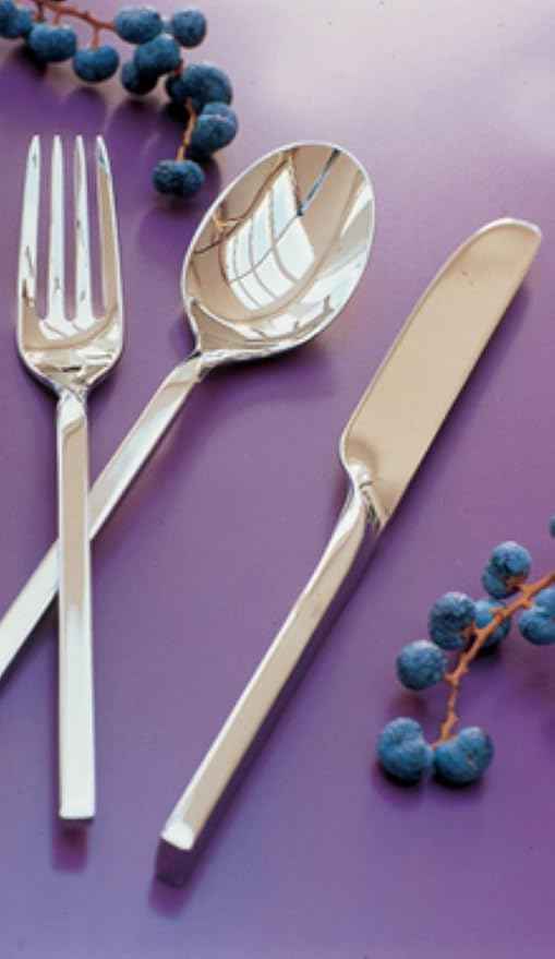 Villeroy & Boch NewWave Collection 64 Piece Flatware Set, Sleek, Tapered, Modern Design, 18/10 Stainless Steel, Service for 12, 4 Piece Serveware Set Included