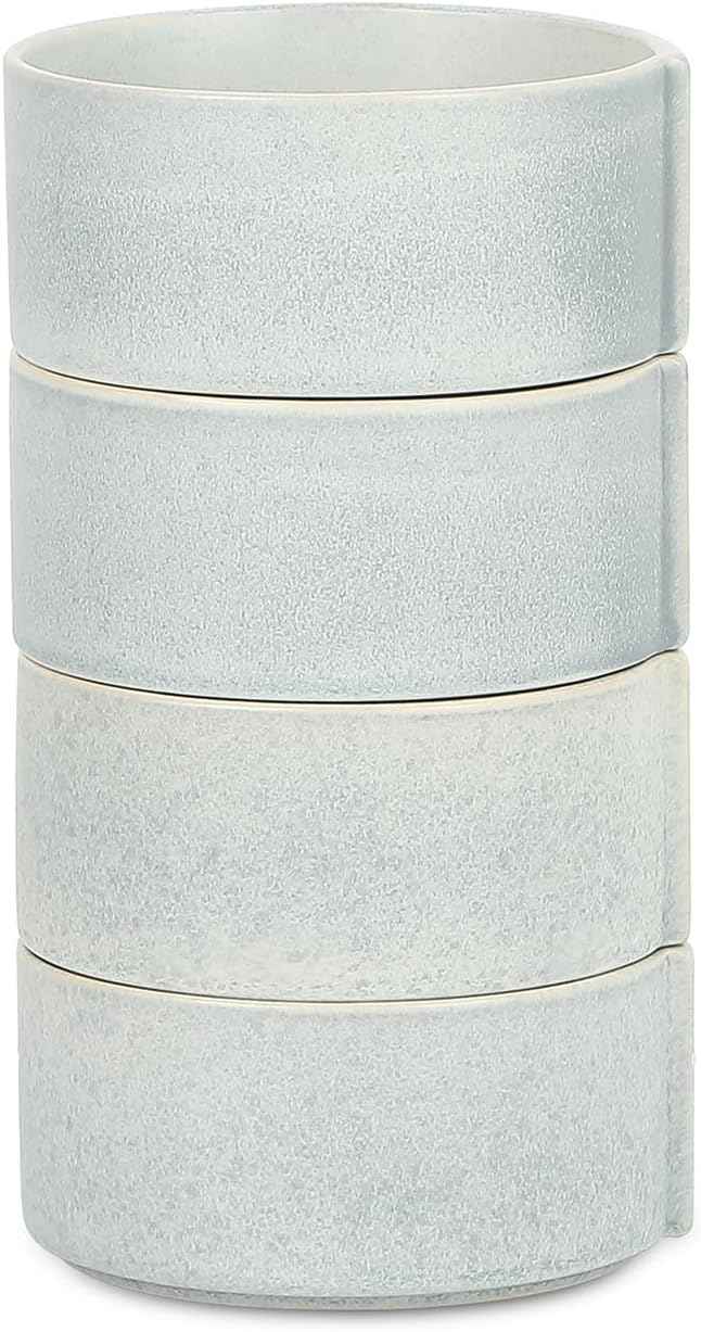 Stone Lain Bao 4-Piece Bowl Set Stoneware, Blue-Grey