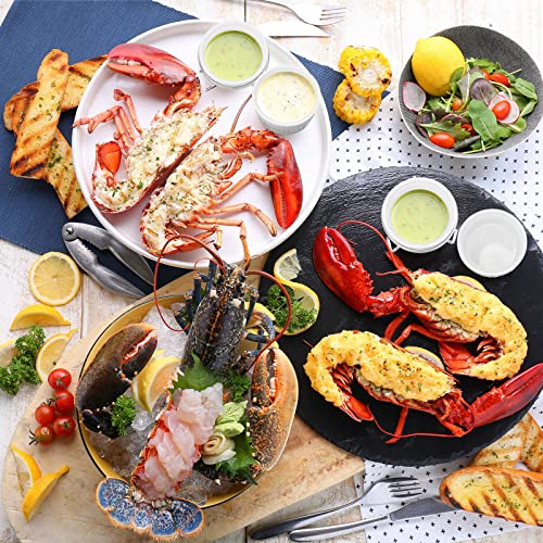 60 Pcs Ceramic Butter Warmers Set for Seafood with Stands