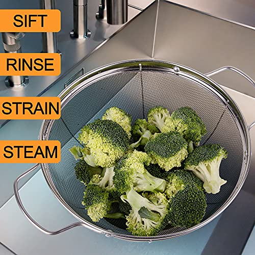 3 Pack 18 8 Stainless Steel Colander Sieves (3 Qt. + 4 Qt. + 5 Qt.)