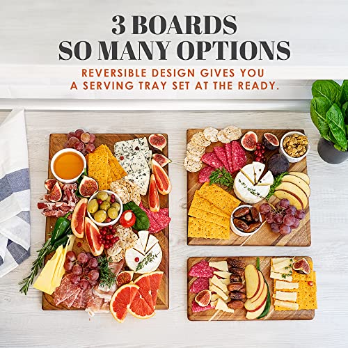Chorus Acacia Wood Cutting Board Set with Juice Groove