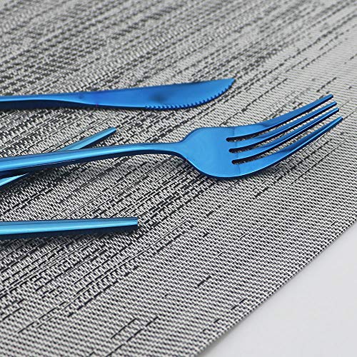 Shiny Blue Silverware Set (Service for 6 / Blue)