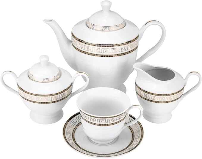 Euro Porcelain 57-pc Banquet Dinnerware Set, Luxury Tableware Dining Service for 8