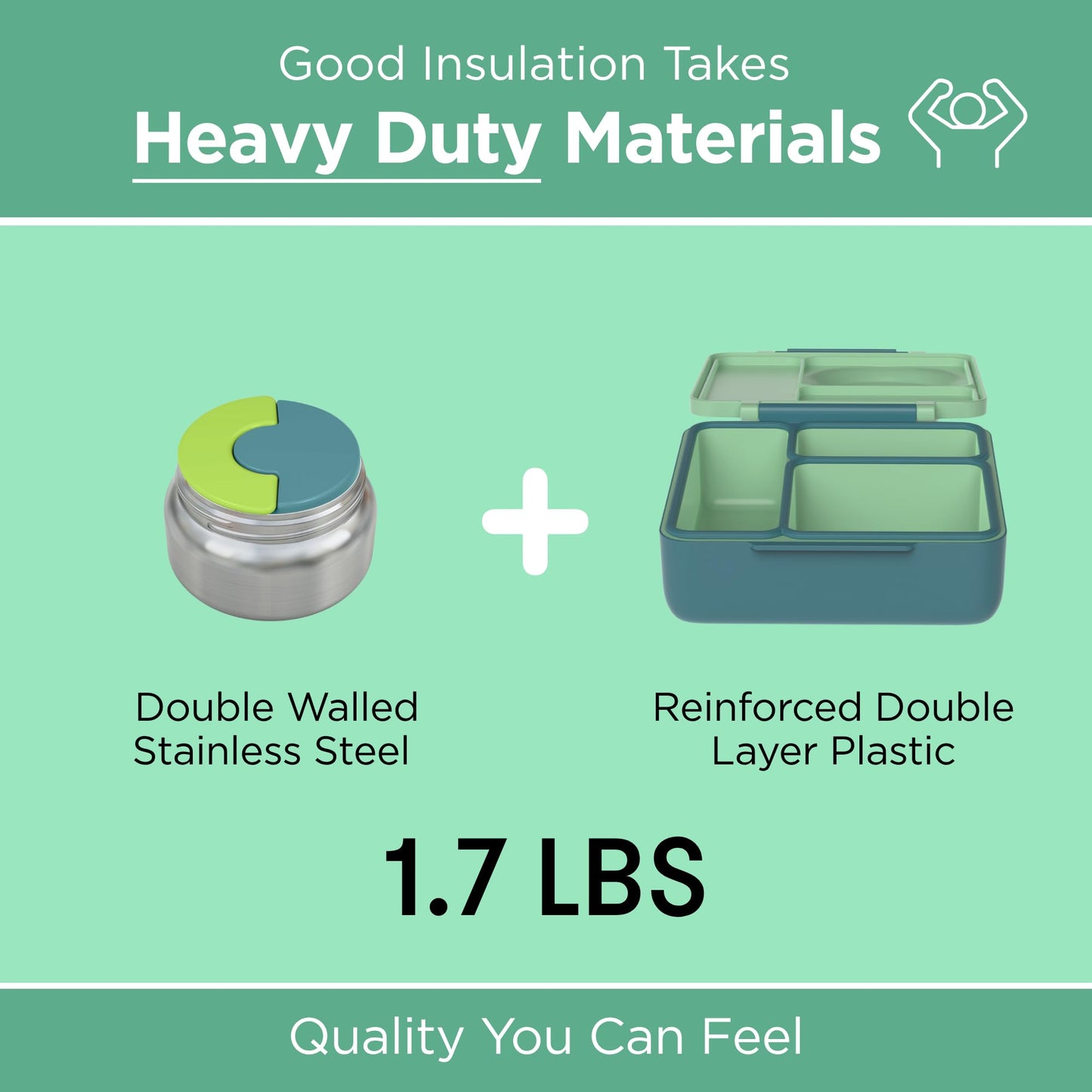 OmieBox Kids Insulated Leakproof Bento Lunch Box with Food Jar