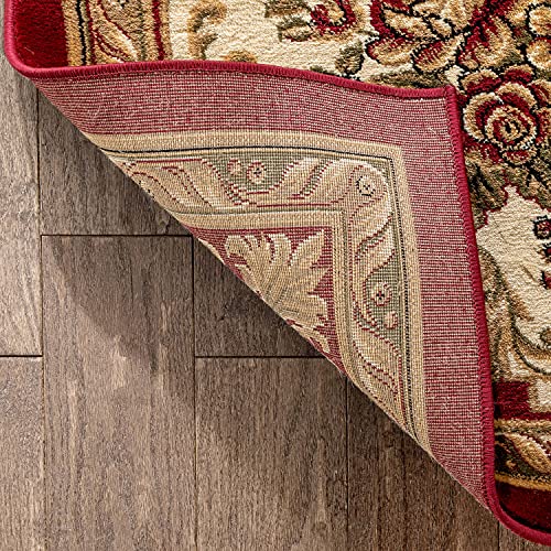 Pastoral Medallion Red French European Formal Traditional (9'2" x 10'6" (Rectangular) / Red)
