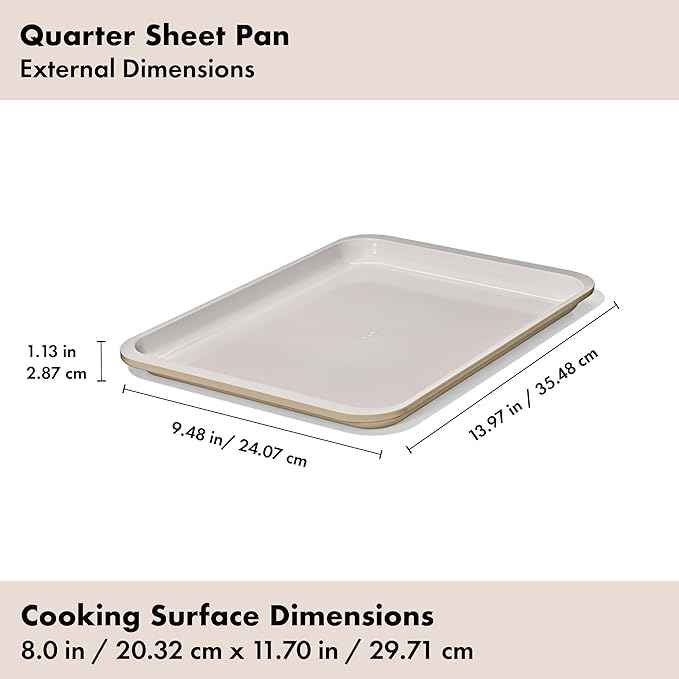 OXO Good Grips Non-Stick Pro Ceramic Coated Metal Bakeware Quarter Sheet Pan – Biscuit