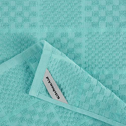 Quilted Cotton Terry Cloth Oven Mitt (Aqua Sky)