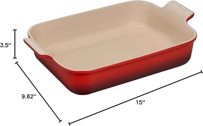Le Creuset Stoneware Heritage Rectangular Dish, 4 qt. (12" x 9"), Cerise