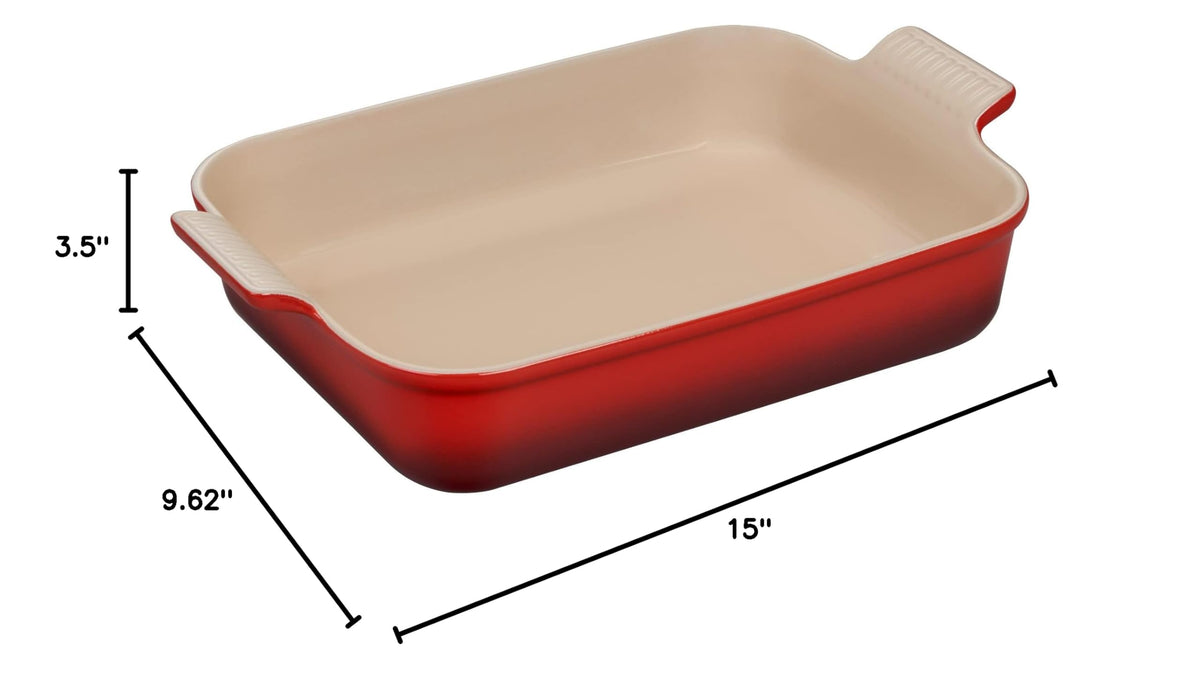 Stoneware Heritage Rectangular Dish (4 qt / Cerise)