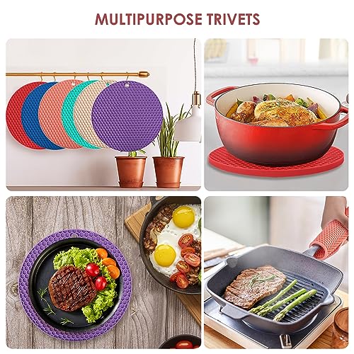 6 Pack Silicone Trivets for Hot Pots and Pans