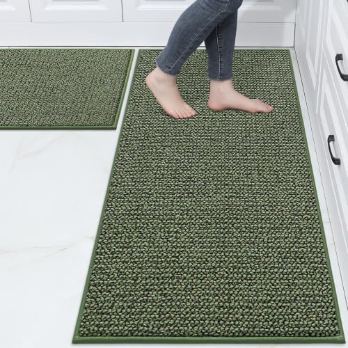 Kitchen Rugs and Mats 2PCS Non (Green / 24"x36"+24"x60" (Rectangular))