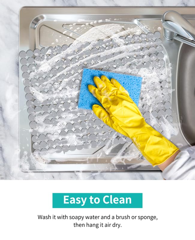 2 Pack Kitchen Sink Mat (Solid Grey)
