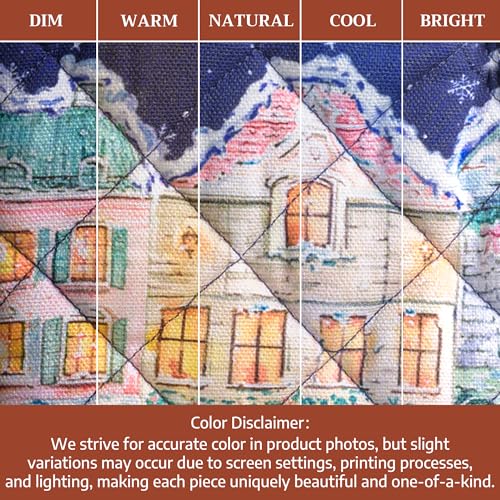 Maison d'Hermine Oven Gloves 100% Cotton Oven Mitt (123 - Christmas Market - Blue / 7.5" x 13" (Oven Mitt))