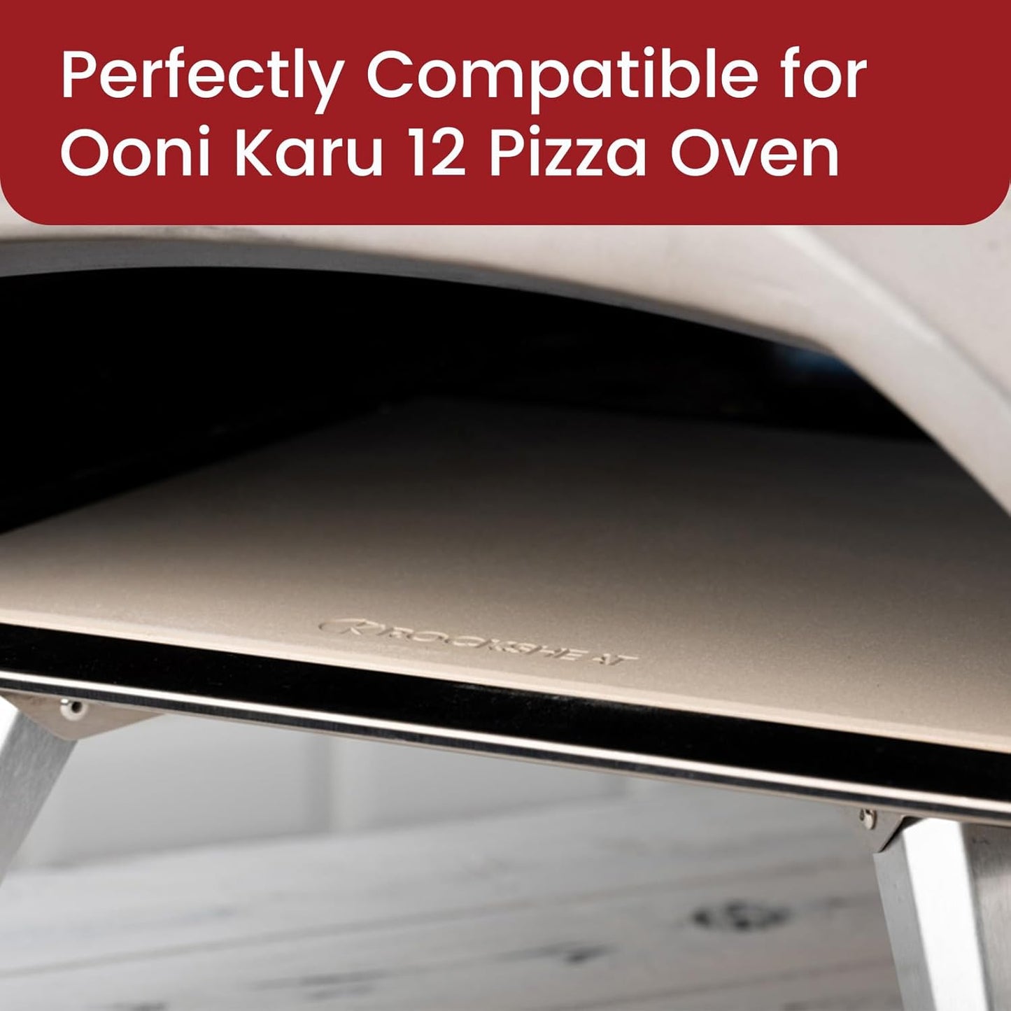 13.2" x 13.2" x 0.6" Square Cordierite Pizza Baking Stone Perfectly Compatible for Ooni Karu 12 Pizza Oven - HomeSpice