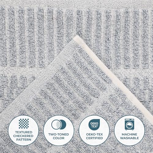 Juno Viscose Cotton Blend Medium Weight Towels (3 Piece Towel Set / Denim Blue)