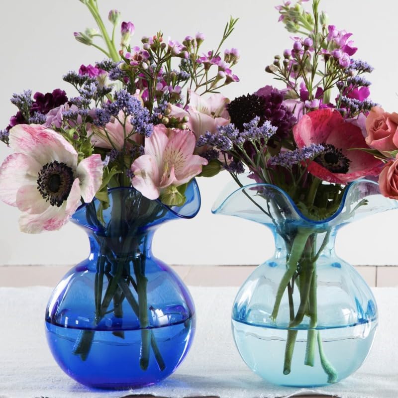 Hibiscus Glass Aqua Bud Vase (Bud / Aqua)