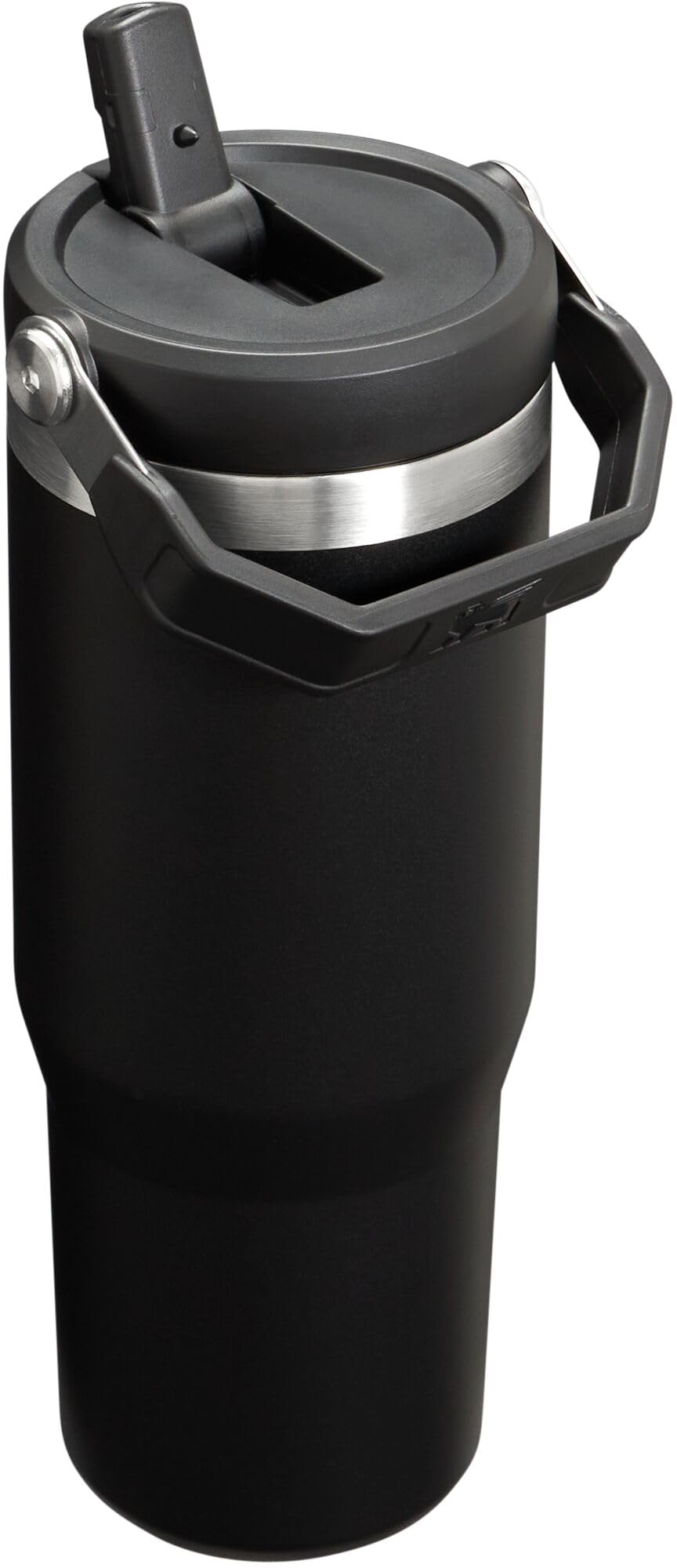 IceFlow Flip Straw Tumbler with Handle 30 oz (Black / 30 Ounces)