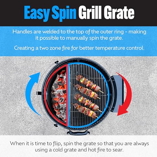 SnS Grills Slow ‘N Sear EasySpin Charcoal Grill Cooking Grate (EasySpin Grill Grate / 26")