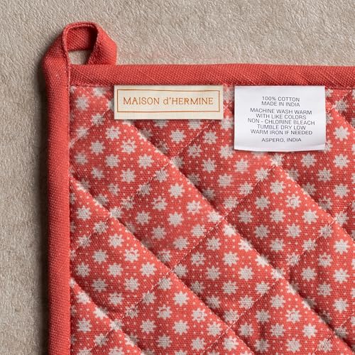 100% Cotton Oven Mitt & Pot Holder Set (002 - Provence / 7.5" x 13" & 8" x 8" (Oven Mitt & Pot Holder))