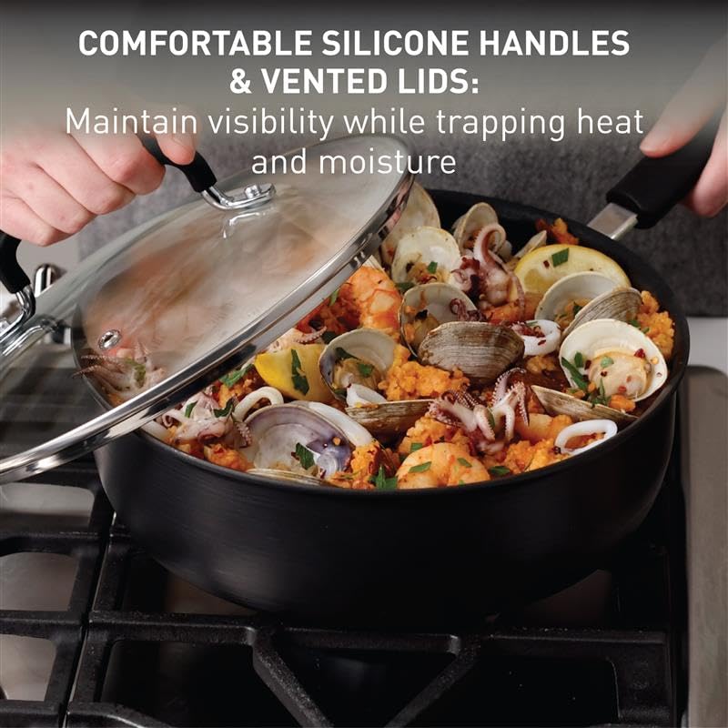 Ultimate Hard Anodized Nonstick Pots and Pans Set 17 Piece (17-Piece / Onyx)