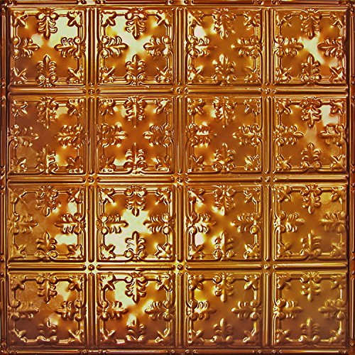 Tin Backsplash [5 (Pattern #21 Fleur-de-lis / Rustic Copper)
