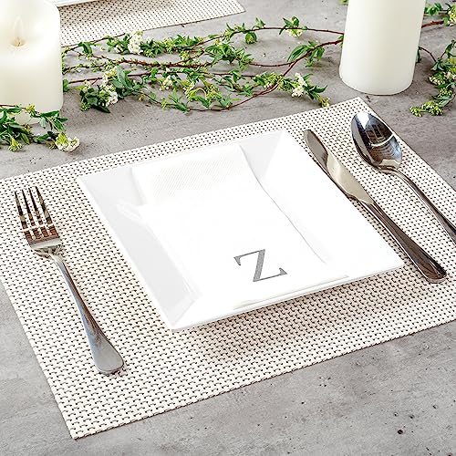 Silver Z White Linen Feel Guest Towel Napkin (Silver / 2000 Count / Z)