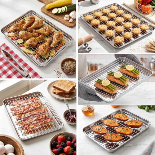 Baking Sheet with Wire Rack Set (16+12+10+9)