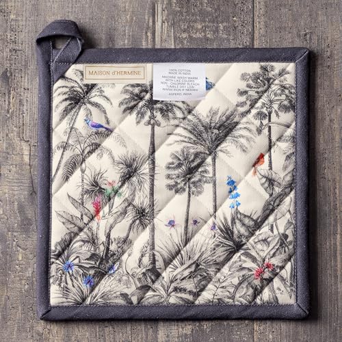 Pot Holders 100% Cotton Potholders (021 - Amazonia / 8" x 8" (Pot Holder Pack of 1))