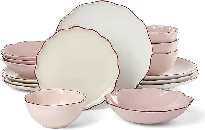 kate spade new york Garden Party 16-Piece Dinnerware Set, Pink