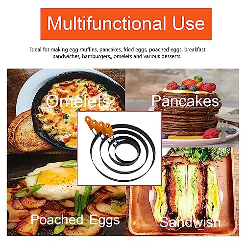 Stainless Steel Egg Rings (Orange 8 pcs with accessories)