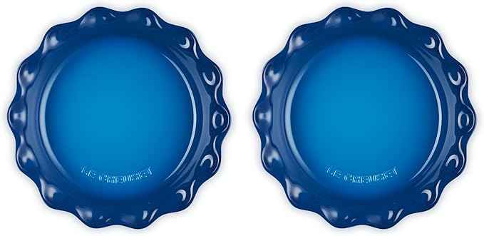 Le Creuset Stoneware Set of 2 Heritage Fluted Pie Dish, 9", Marseille