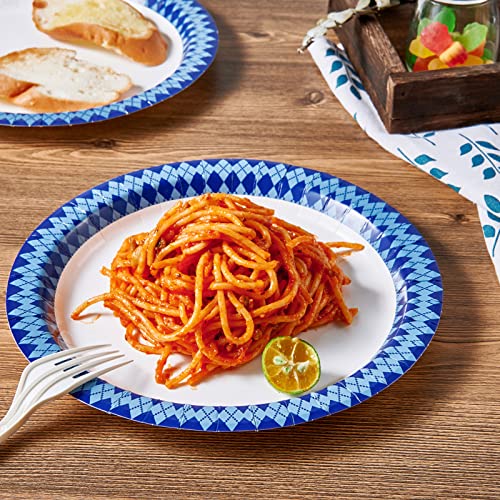 8.37 inch Disposable Paper Plates (Navy-300pack)